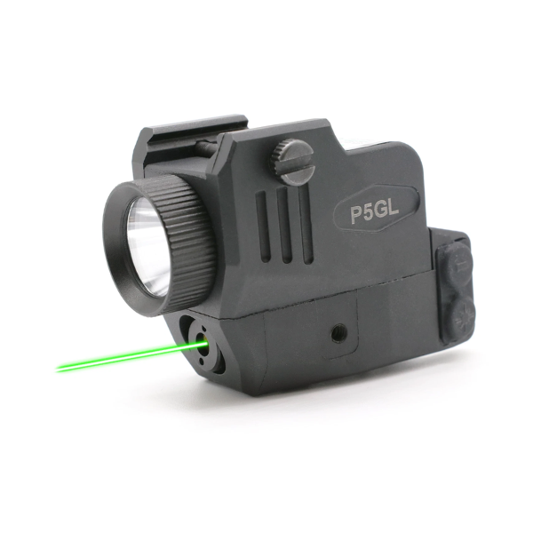 LINTERNA Y LASER VERDE P/ PISTOLA 400 LUM  HL-P5GL